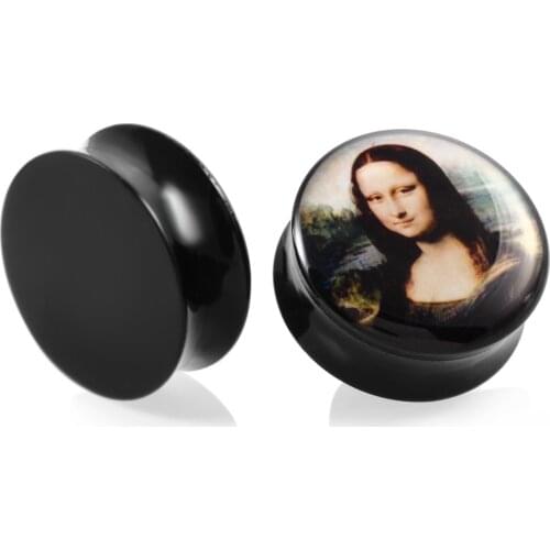 2pcs Acrylic Printed Earrings Saddle Ear Plugs and Tunnels Acrylic Gauge Earrings Piercing Oreille Sexy Body Piercing Jewelry