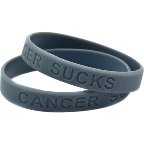 OBH 50PCS Cancer Sucks Silicone Rubber Wristband Debossed Logo