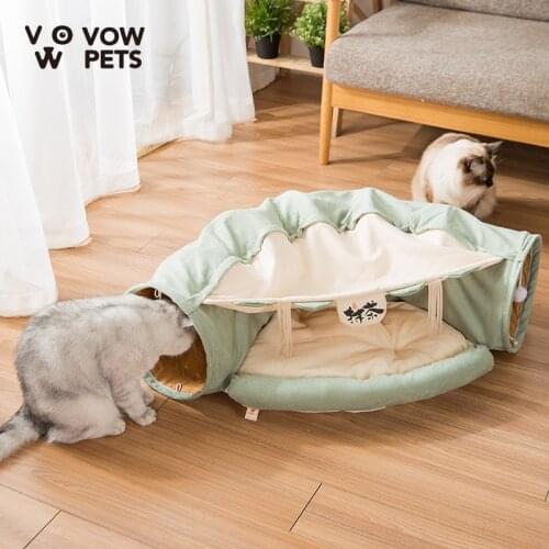 Rolled Cat Cat Nest Tunnel Lumbricus Channel Four Seasons General Funny Cat Toy Cat Bed Can Unpick And Wash VOW Pets 2021
