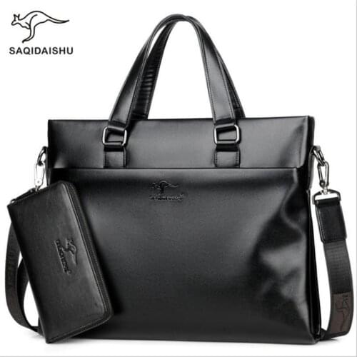 New Men briefcases leisure business Bag document quality PU formal work bags large capacity handbag Male Messenger handbags