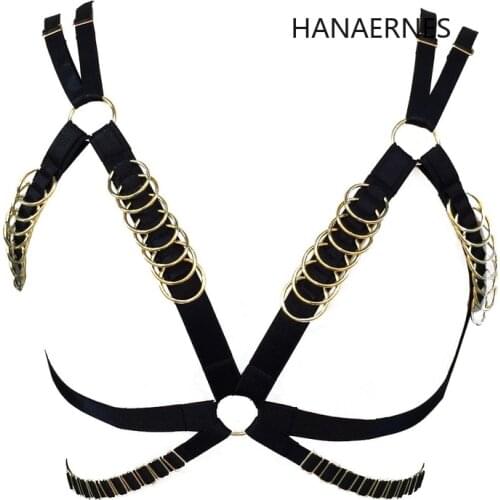 Body Harness Bra for Women Soft Hollow Out Tops Caged Bra Bondage Fine Metal Buckle Sexy Lingerie Festival Punk Goth Rave