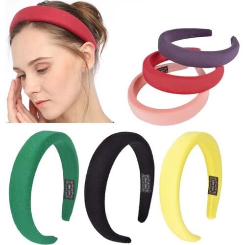 Thick Sponge Velvet Headband For Women Girls Wide Hairband Candy Color Headwear Fashion Hair Bands Accessories Drop Shipping