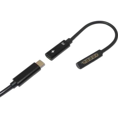 USB Type C PD Power Supply Charger Adapter Charging Cable Cord Dc Plug Converter for Microsoft Surface Pro 1/2 12V 3.6A Tablet