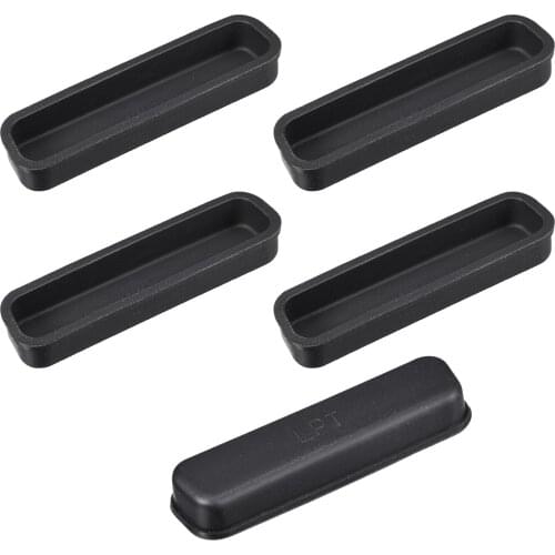 Uxcell 5pcs LPT DB-25 Silicone Port Anti Dust Cap Cover Protectors 38mmx8mmm Black
