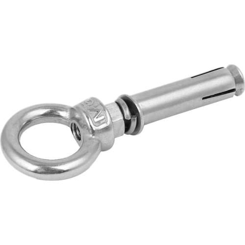UXCELL M6 X 50Mm 304 Stainless Steel Ring Lifting Anchor Expansion Closed Hook Eye Bolt For Fence,Burglarproof Doors And Window