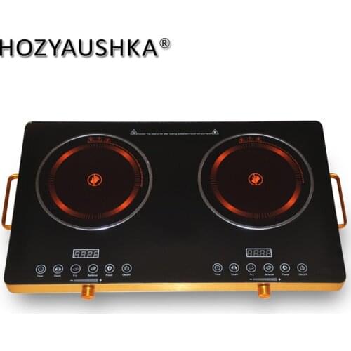 High-power, quick-heating, double-head electric ceramic stove, suitable for any high-temperature-resistant pots and pans with kn