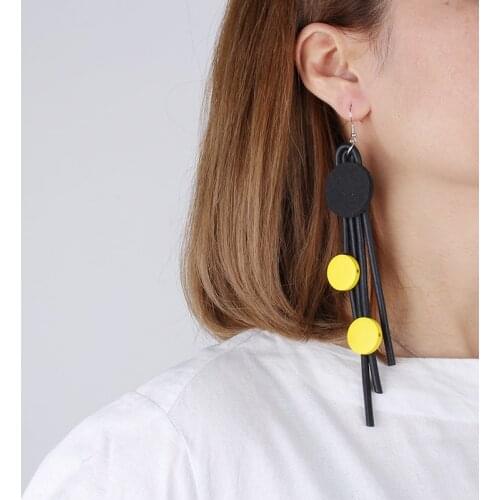 YD&YDBZ Multicolor Wood Hanging Earrings Women New Gothic Long Big Drop Earring Handmade Jewelry Boho Ear Accessories Girl Gift