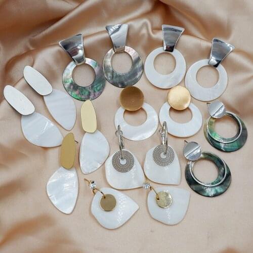 Sea Shell Earrings For Women Fashion Jewelry Round Drop Big Earrings Irregular Statement Earrings For Party Gift Jewelry