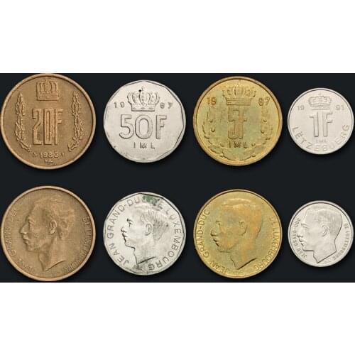 100% Real Original Coin Uncirculated Luxembourg Coins Full Set 4 Unc