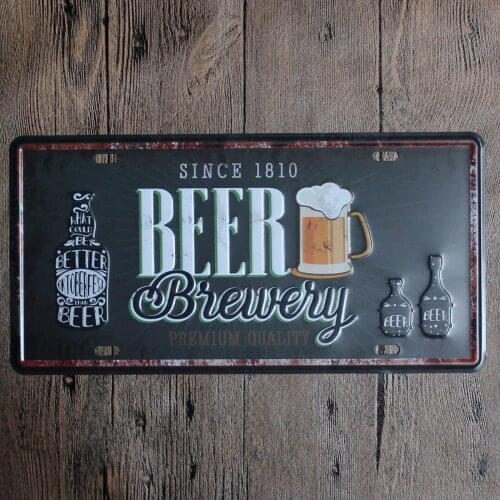 15x30cm Brewery Beer Bar Pub Home Vintage Retro Poster Cafe Art Decor Metal Tin Sign