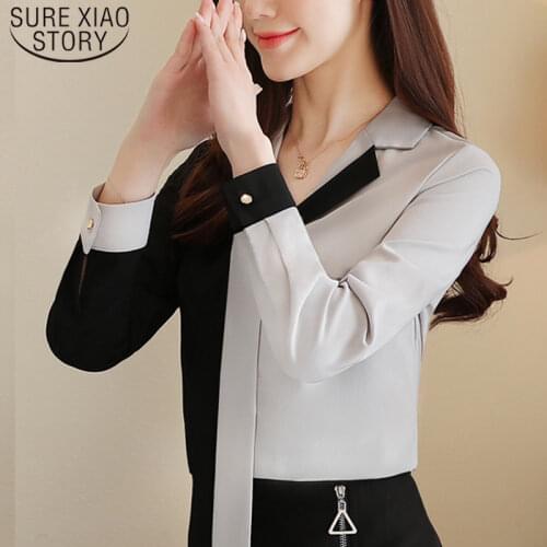 2021 Spring Women Clothes Elegant V-neck Shirt Korean Fashion Clothing Casual Long Sleeve Chiffon Blouse Blusas 8472 50