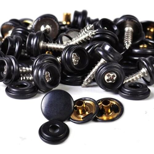 CITALL 25set Black Snap Button Screw Studs fit for Canvas Tent Canopy Fastener Sockets Boat Marine Cover