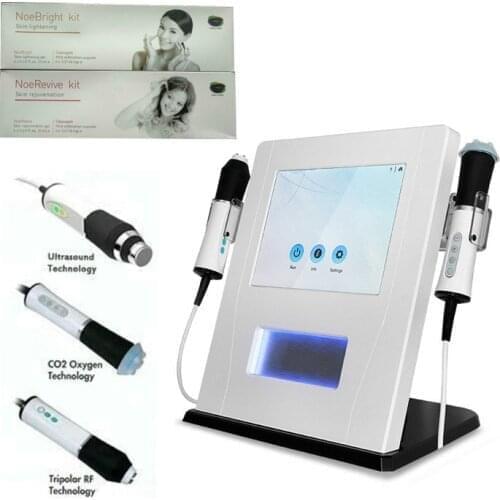 3in1 Facial Oxygen Bubble Device CO2 Three Handles of Facial Oxygen Protector with three ultrasonic oxygen waves removed