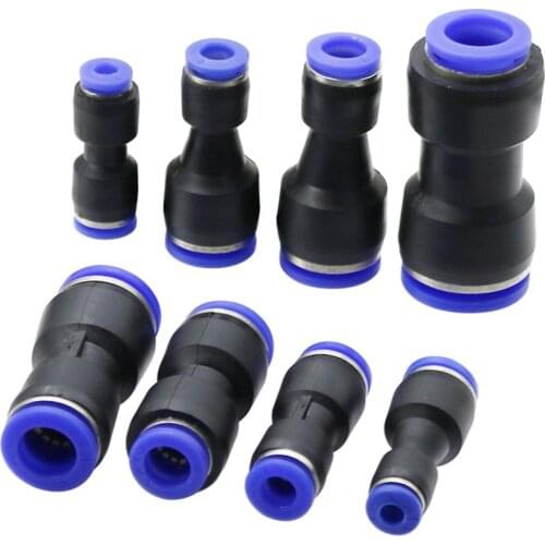 4/6/8/10/12mm Interface Push-in straight Reducing Quick Access Connectors Plastic Direct Thrust Water Hose Quick Couplings 3 Pcs