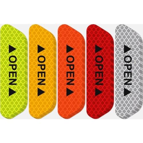 4Pcs/set Auto Car Door OPEN Sticker Universal Safety Warning Mark Reflective Tape Decal Scratchproof Prevent-bump Car Accessory