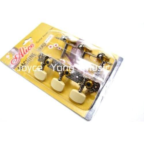 Alice AOD-017BP Steel String Guitar Tuning Pegs 1 Hole Shaft Acoustic Guitar Tuners Machine Head Ivory Semicircle Pegs 3L+3R