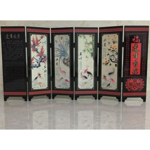 Antique lacquer small screen ornaments Chinese style ornaments for more than consecutive years
