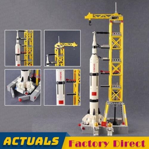 AVIATION The Saturn 5 Carrier Compatible 1ed Rocket Launcher Model Building Blocks Bricks Toy Gift