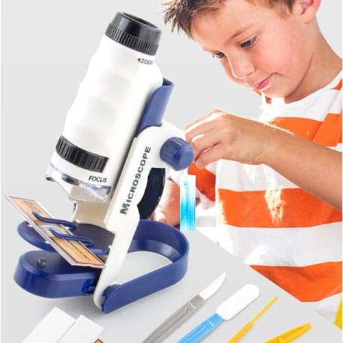 Biological Microscope 60X-120X Child 's School Science Educational Toy Gift For Kids LED Kit Lab Home Children Microscope