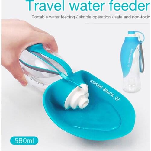 Leafshaped 580ml Pet Cat Water Bottle Feeder Dog Water Bottles Puppy Drinking Holder Portable Dog Water Dispener Pet Supply