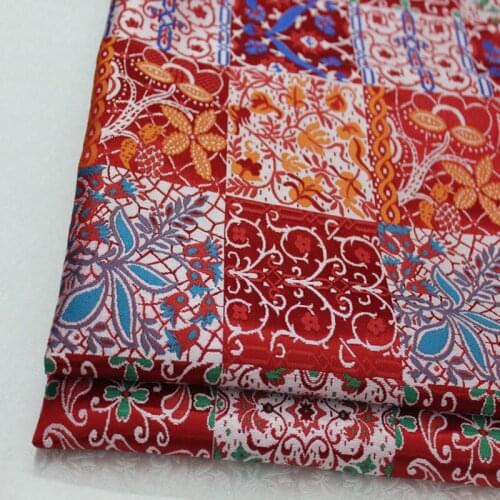 CF416 1Yard Florals Jacquard Silk Brocade Fabric For Qipao Mongolian Robe Decoration Fabric Chinese Style Seat Cushion Fabrics