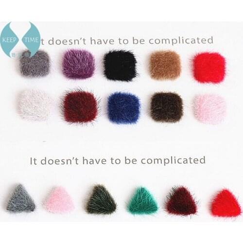 DIY handmade jewelry accessories plush velvet buckle square pendant pendant earrings earrings material triangle