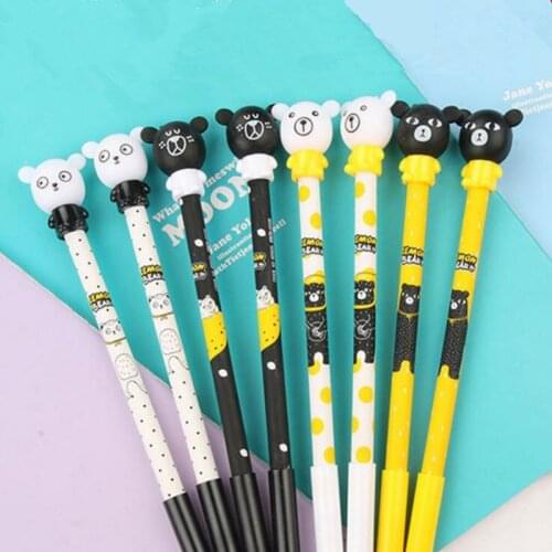 Ellen Brook 1 PCS Korea Stationery Fashion Creativity Cute Cartoon Bear School Officel Supplies Gel Ink Pen Gift