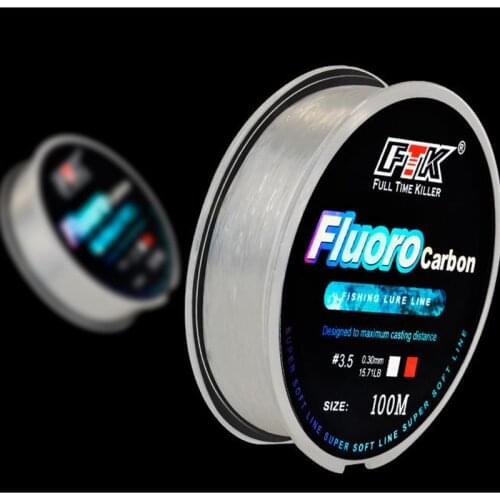 FTK Fluorocarbon Fishing Lure Line 100m 4.13-34.32LB Carbon Fiber Leader Fly Fishing Line Fishing Lure Wire Sinking Line Japan