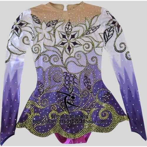 Crystal Custom Child Gymnastics Competition Dress Beautiful New Brand Vogue Figure Skating Dresses For Competition G2832