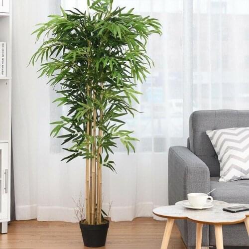 Artificial Green Bamboo Leave Fake Green Plants Greenery Leaves For Living Room Hotel Office Party Fashion Simulation Decoration