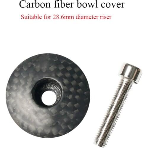 Bicycle Headset Cap 28.6mm Dustproof Top MTB Stem Cover Carbon Fiber With Screw bicycle parts