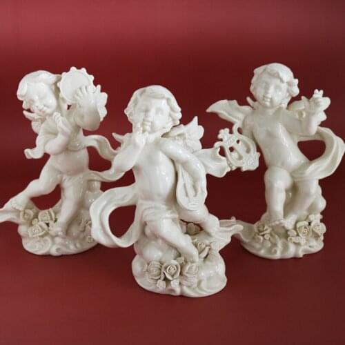 Creamy Ceramic Retro Musical Instrument Angel Household Decoration/Gift