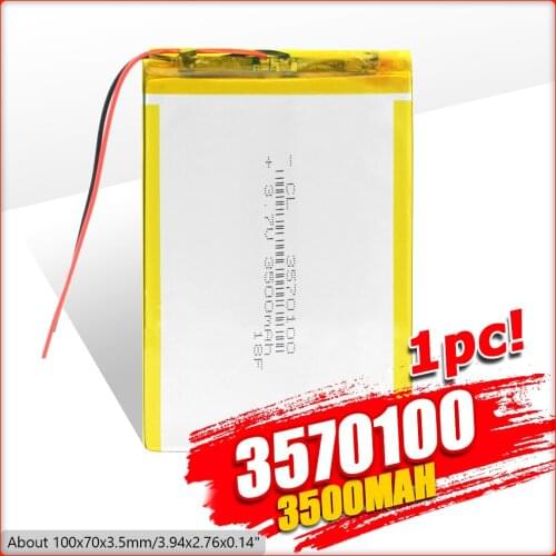 3.7v 3500mah 3570100 Lipo Polymer Rechargeable Li Polymer Li-ion Battery For Tablet Consumer Electronics Safety Lamp