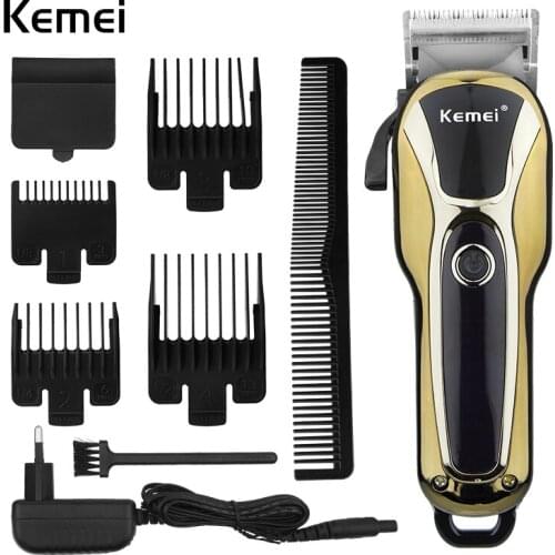 Kemei Hair Trimmer Fast Charge Haircut Machine Men Electric Clipper Cutter Cordless Shaver Professional LCD Display Trimmer 41D
