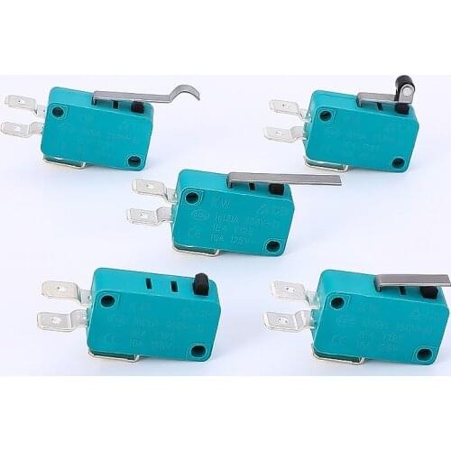 Micro Limit Switches 16A 250V 125V Micro Switch Arc Roller Lever Touch Switch Microswitch Normally Open Normally Closed