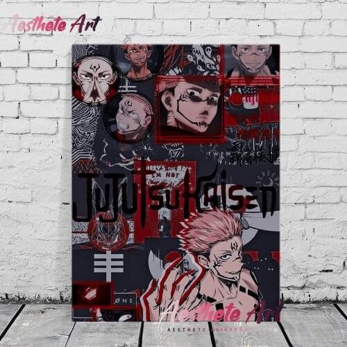Sukuna Jujutsu Kaisen Collage Anime Home Decor Canvas Painting Wall Pictures Living Room Manga Decoration Art Posters Prints