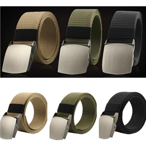 Men Women Belt Alloy Buckle Exotic Set Shaper Canvas Accessory Buckle Canvas Rock Shorts Army Outdoor Travel Width 1.5" 923-069