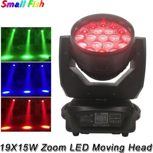 New Arrival 19X15W RGBW Zoom Circle Control LED Moving Head Light DMX512 Stage Spotlight Disco DJ Party Moving Head Beam Light