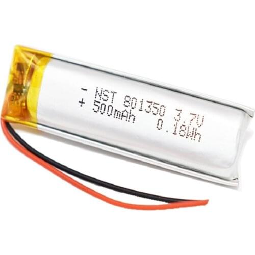 801350 3.7V 500mAh Rechargeable Li-Polymer Battery For GPS mp3 mp4 DVR Recording pen bluetooth Bicycle rear Tail Light 081350