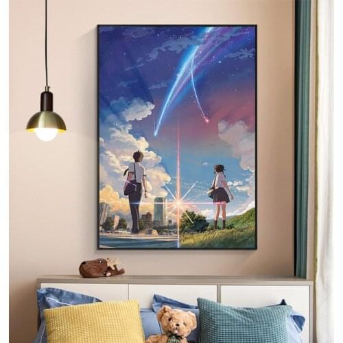 Manga Film Poster Anime Movie Canvas Printings Your Name By Kimi No Na Wa Posters and Prints Cartoon Love Wall Art Picture Decor