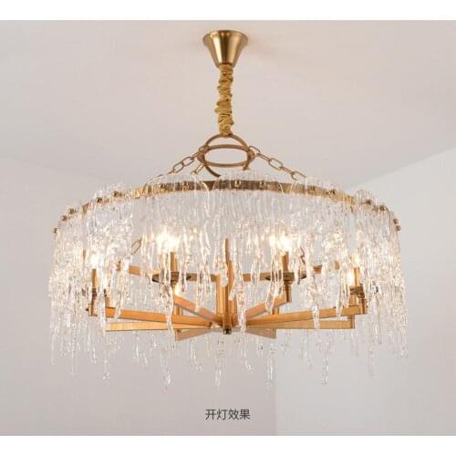 Postmodern living room light luxury round crystal chandelier modern minimalist Nordic bedroom lamp restaurant creative crystal
