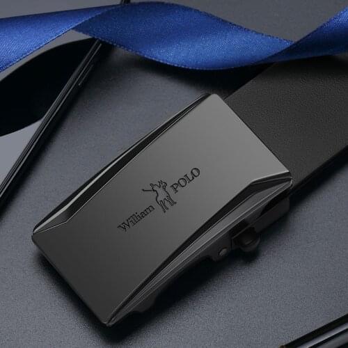 Belt Men Genuine Leather Adjustable automatic buckle business casual high quality cowskin Luxury designer male waistband black