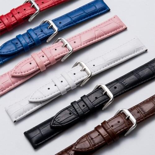 Wholesale 50Pcs/Lot 12mm 14mm 16mm 18mm 19mm 20mm 22mm Genuine Cow Leather Watch Band Watch Straps Wrist Watch Part New -2007121