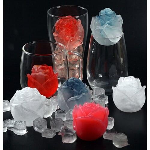 Rose Ice Cube Tray Reusable Ice Cubes Maker Silicone Ice Cream Molds Form Chocolate Mold Whiskey Party Bar Tools Form for Ice