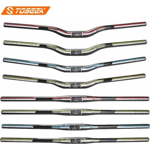 TOSEEK Carbon Fiber Handlebar MTB Mountain Bike Handlebar Ergonomic Bicycle Handlebars Flat/Riser Bar 31.8mm