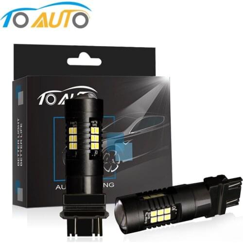 2PCS T25 3157 LED Bulb Car Lights Amber Red White 21SMD p27 7w bulb led auto lamp drl Turn Signal Backup Reverse Brake Light 24v