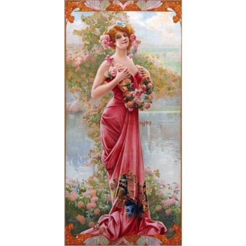 Needlework for embroidery DIY French DMC High Quality - Counted Cross Stitch Kits 14 ct Oil painting - Enraptured Rose