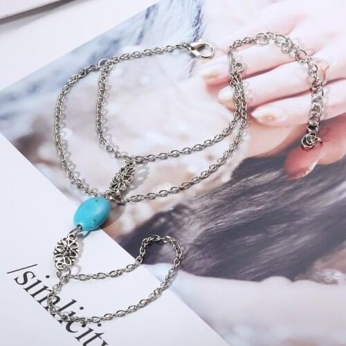 Charms Bead Slave Chain Hand Harness Chain Shellhard Boho Vintage Link Bracelets Bohemian Jewelry For Women Femme Bijoux