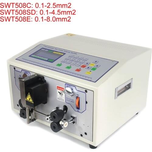 0.1-8.0mm2 Automatic Adjustable Wire Stripping Peeling Cutting Machine SWT508C SWT508SD SWT508E Cable Cutter Stripper 220V 110V