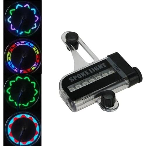 1PCs Two Side 14 LED Motorcycle Cycling Bicycle Bike Spoke Light Wheel Signal Tire Warning Light 30 Changes Bicycle Accessories